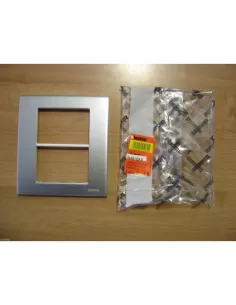 Bticino light placca 3 3 posti alluminio naturale n4816aa