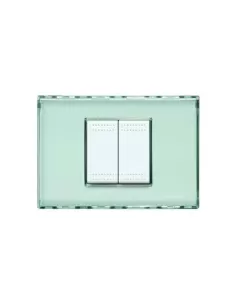 Bticino assiette lumineuse 2 places kristall n4819kr transparente personnalisable