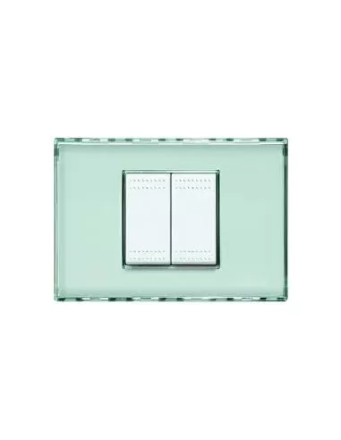 Assiette légère Bticino 2 places Kristall N4819KR transparente personnalisable