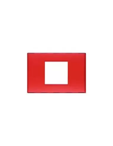Placa de luz Bticino 2 plazas goma roja n4819re