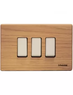 Bticino 3-seater oak plate 503//3//lrv magic