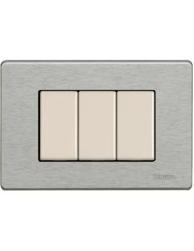Placa mágica Bticino 3p aluminio 503/3a/al