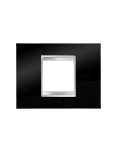 Gewiss lux plaque 2 places toner noir gw16202tn chorus
