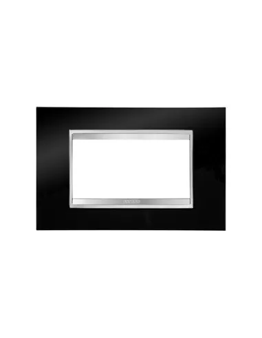 Placa Gewiss Lux de 4 plazas, tóner negro GW16204TN Chorus