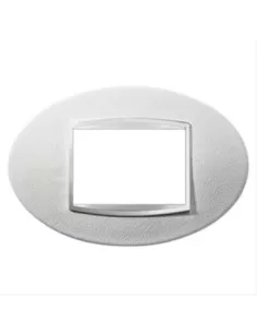 Gewiss placca art 3 posti pelle bianco gw16303pb chorus