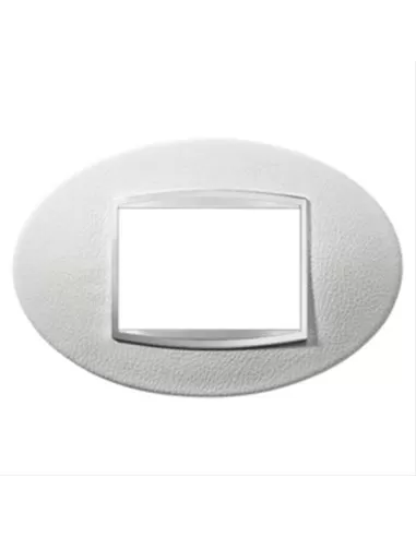 Gewiss Plate Art - Sofá de 3 plazas en cuero blanco, GW16303PB Chorus