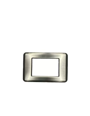 Gewiss 3 places plaque en acier inoxydable satiné système classique gw22208