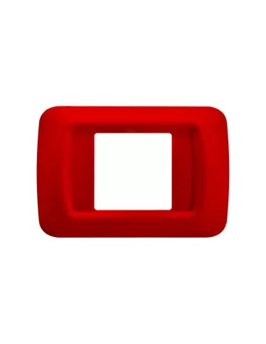 Sistema Gewiss de 2 plazas con placa en rojo geranio gw22522