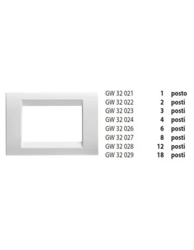 Plaque monoplace Gewiss, nuage blanc, gw32021 playbus