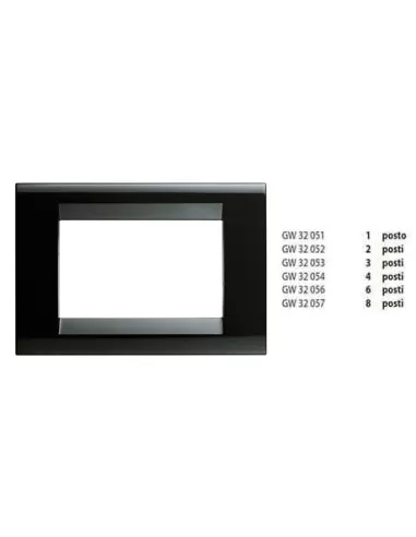 Plaque de toner noir Gewiss 2 places gw32052 playbus