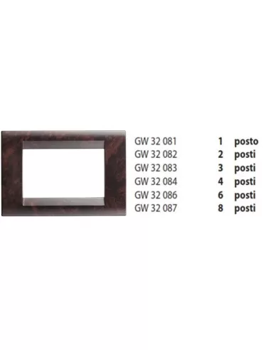 Gewiss 4-seater English briar plate gw32084 playbus