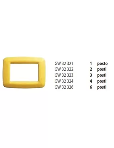 Placa Gewiss 4 plazas amarillo maíz playbus joven gw32324 playbus
