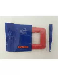 Gewiss 3 plazas placa rojo geranio playbus young gw32343 playbus