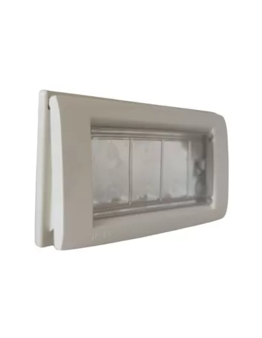 Plaque Gewiss IP55 à 4 emplacements, blanc nuage, GW32466 Playbus