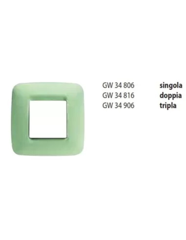 Gewiss placca doppia verde venezia  gw34816 eco 60