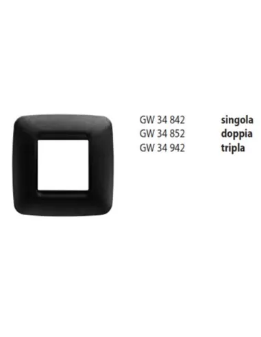 Gewiss placca doppia ardesia metallizzato gw34852 eco 60