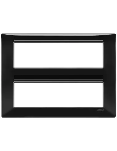 Placa de tecnopolímero Vimar de 14 módulos negra 14690 05 Serie Plana