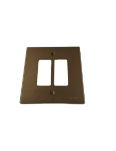 Vimar 08506.BR Plaque 2 places avec vis pour boîtes rondes D60mm bronze série 8000
