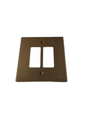 Vimar 08506.BR Plaque à 2 emplacements avec vis pour boîtes rondes D60 mm, série Bronze 8000