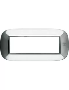 Bticino axolute placa 6p 6 módulos acero inoxidable pulido hb4806axl