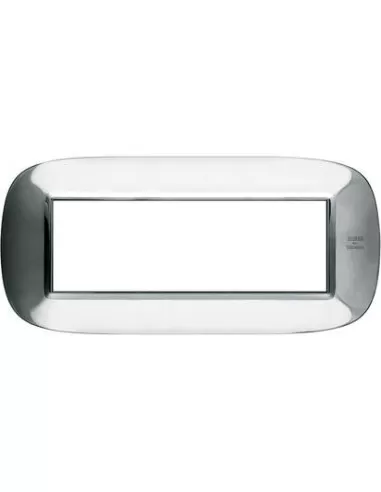 Bticino axolute placa 6p 6 módulos acero inoxidable pulido hb4806axl