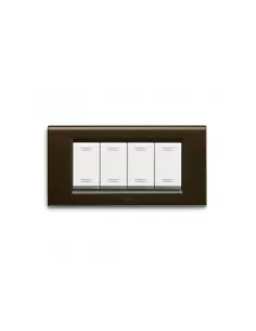 Ave placca tecnopolimero 6 moduli noce 45pb06lnc serie banquise