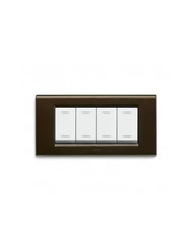 Ave placca tecnopolimero 6 moduli noce 45pb06lnc serie banquise