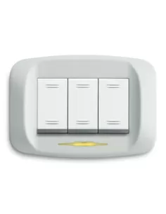Ave placca pressofusione 3 moduli bianco   sottoplacca 45pb93bb serie banquise