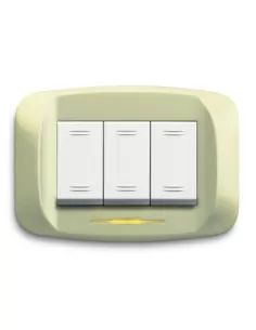 Ave placca pressofusione 3 moduli champagne micalizzato   sottoplacca 45pb93cmc serie banquise