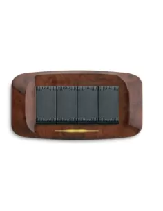 Ave 4-module die-cast plate, briar root underplate, 45pb94rd, Banquise series