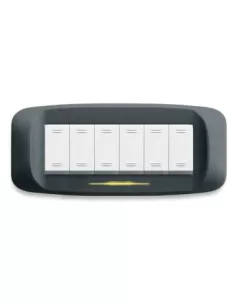 Ave placca pressofusione 6 moduli grafite   sottoplacca 45pb96gf serie banquise