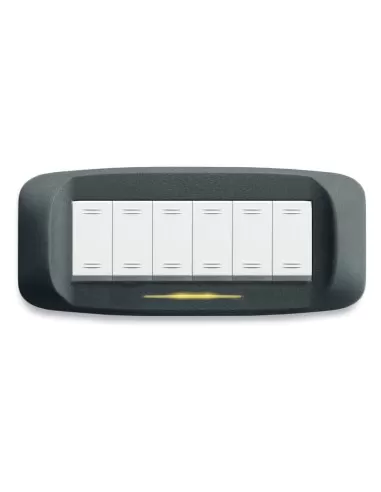 Ave placca pressofusione 6 moduli grafite   sottoplacca 45pb96gf serie banquise