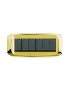 Ave placca pressofusione 6 moduli ottone   sottoplacca 45pb96ot serie banquise