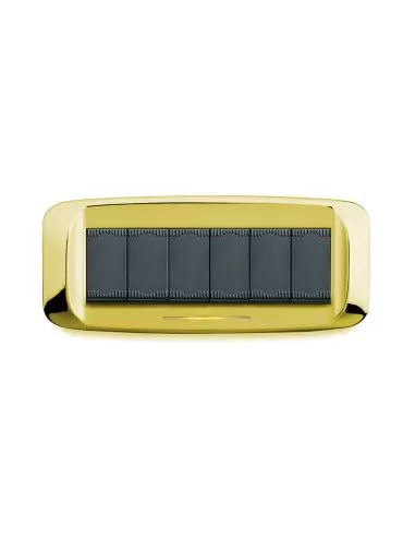 Ave placca pressofusione 6 moduli ottone   sottoplacca 45pb96ot serie banquise