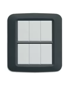 Ave placca yes tecnopolimero 3 3 moduli grigio scuro metallizato 45py033gsm serie yes