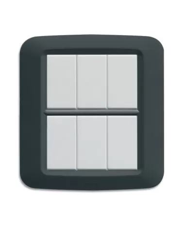 Placa de tecnopolímero Ave yes 3 módulos gris oscuro metalizado 45py033gsm serie yes