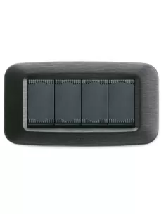 Ave placca yes tecnopolimero 4 moduli grigio scuro satinato 45py04gss serie yes