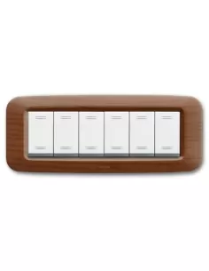 Ave placca yes tecnopolimero 6 moduli ciliegio 45py06cl serie yes