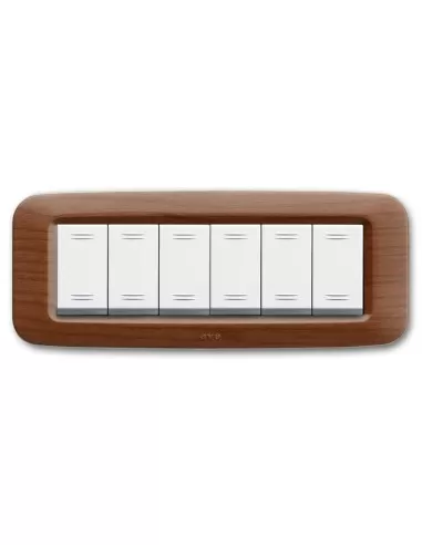 Ave placca yes tecnopolimero 6 moduli ciliegio 45py06cl serie yes