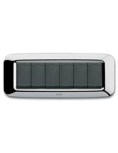 Ave placca yes tecnopolimero 6 moduli cromo 45py06cr serie yes
