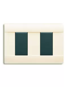 Placa Ave RAL45 brillante 2 módulos separados blanco 45p002bl serie blanc