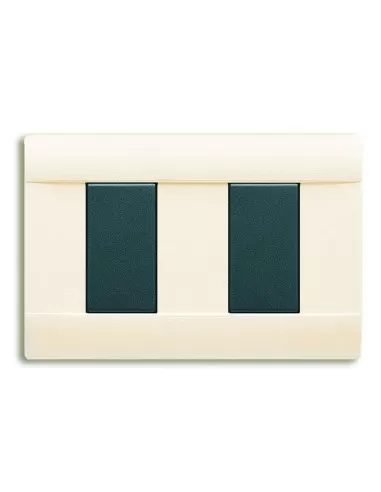 Placa Ave RAL45 brillante 2 módulos separados blanco 45p002bl serie blanc