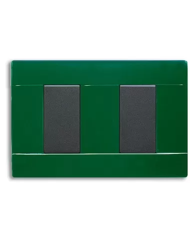 Plaque en technopolymère Ave, 2 modules séparés, vert anglais, série 45p002vi blanc