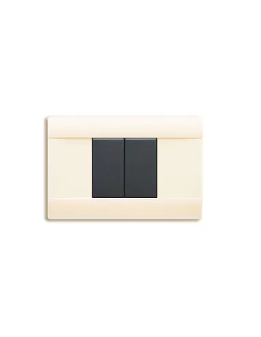 Ave placca tecnopolimero 2 moduli affiancati sabbiata bianco 45p02bp serie blanc
