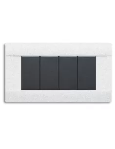 Ave placca tecnopolimero lucida 4 moduli marmorizza 45p04m serie blanc