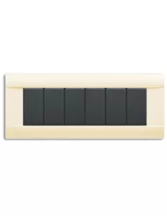 Plaque en technopolymère blanc 6 modules Ave série 45p06bl blanc