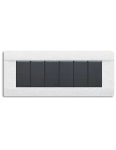 Ave glossy 6-module marbled plate 45p06m blanc series