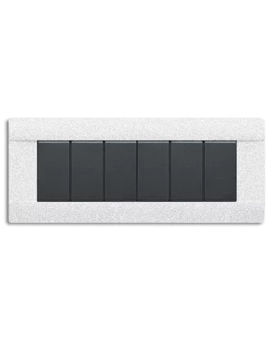 Ave placca lucida 6 moduli marmorizzata 45p06m serie blanc