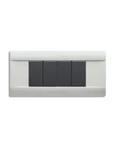 Plaque en technopolymère Ave 6 modules, gris RAL7035 45p06r, série Blanc