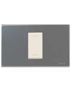 Placa metálica Ave 1 módulo visón 45p41 serie blanca